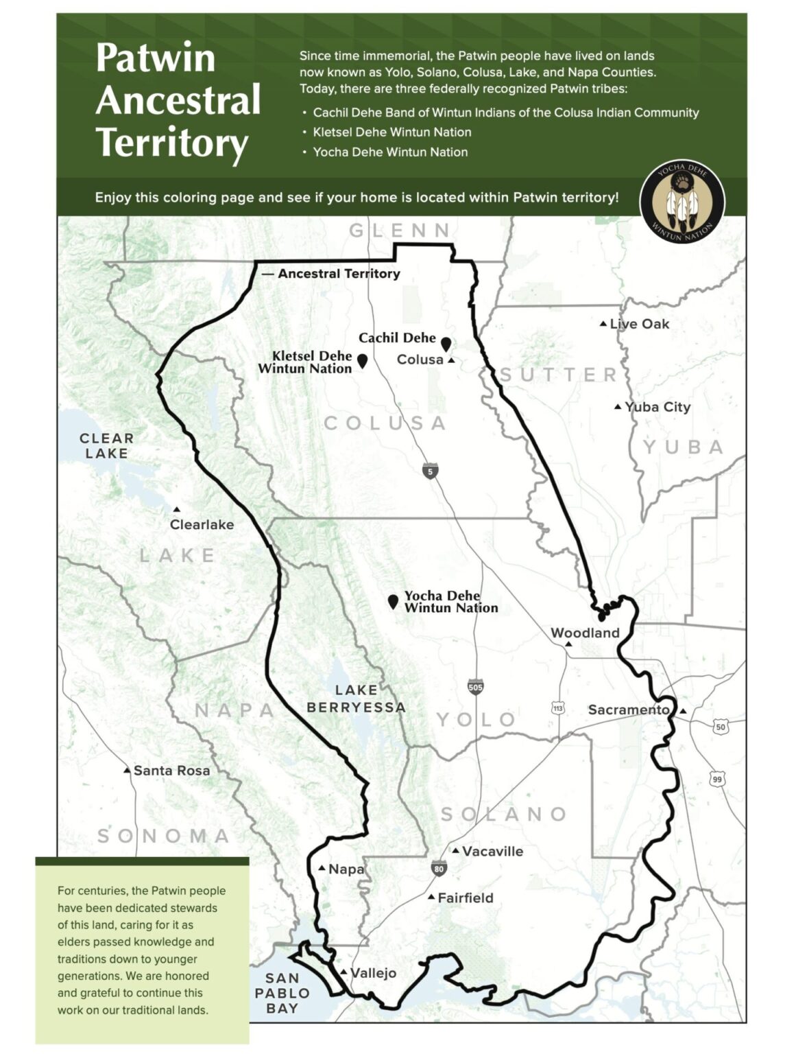 Patwin Territory Coloring Page - Yocha Dehe